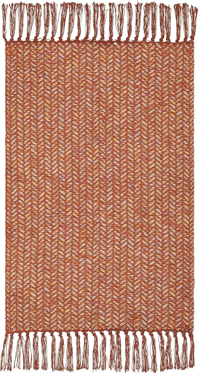 Lahome Belle Boho Fall Kitchen Rug, 2x3 Bathroom Rug Lightweight Indoor Door Mats for Entryway Small Cotton Area Rug with Tassels, Farmhouse Washable Throw Rugs Low Pile Carpet for Bedroom