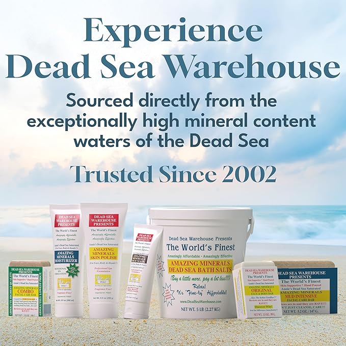 Dead Sea Warehouse – 100% Dead Sea Mineral Bath Salts – Great for Soothing Muscles Aches, Relaxation, Alleviate Skin Issues - Unscented - 2lbs (Pack of 1)