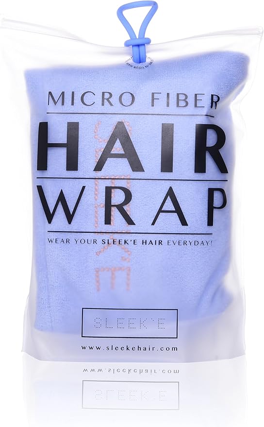 Sleek'e Microfiber Hair Wrap | Ultra Absorbent and Soft Anti-Frizz Turban Twist Towel | Reduces Drying Time by 50% | Quick Dry Spa Quality Hair Wrap for Drying Thick, Curly, and Long Hair (Baby Blue)