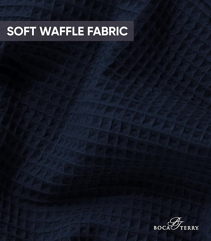 Waffle Robe for Women by BOCA TERRY, Soft Cotton Spa Robes for Summer, Lightweight Knit Waffle Bathrobe, Kimono Bathrobes