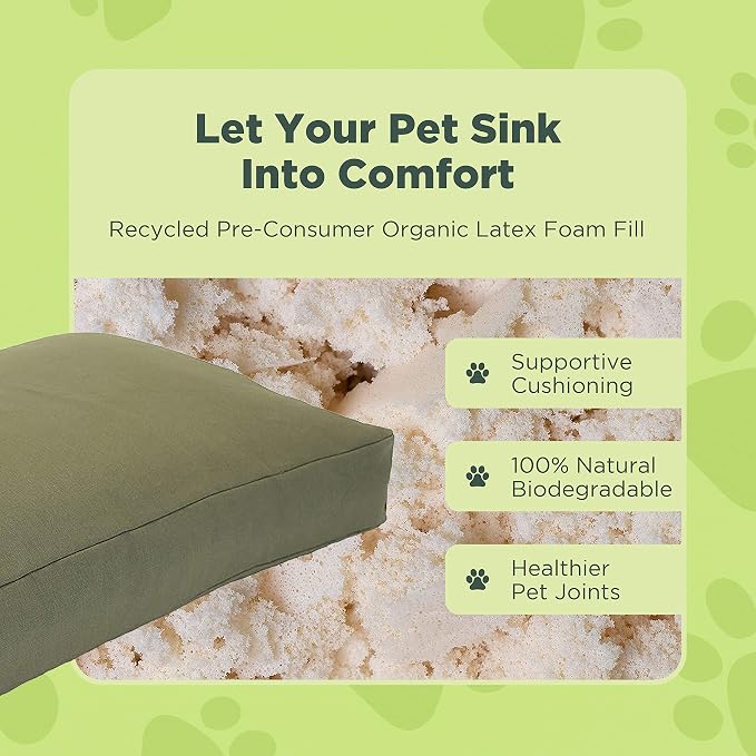 XX-Small - 18 x 12 x 4 - Blueberry Premium Organic Hemp Dog Bed - Organic Latex Fill - Removeable Cover