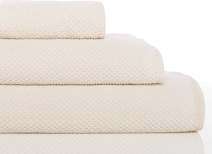 Graccioza Bee Waffle Guest Towel 12" x 20" - 100% Egyptian Combed Cotton, 550 GSM - Elegant Waffle Pattern Bath Towels - Super Absorbent and Quick Dry - Soft Hand and Face Towel - Natural