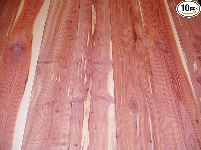 Woodchucks Wood 3/4 Inch x 2 Inch x 16 Inch Solid Red Aromatic Cedar Hardwood Lumber as Cutting Board Wood (10 Pack)