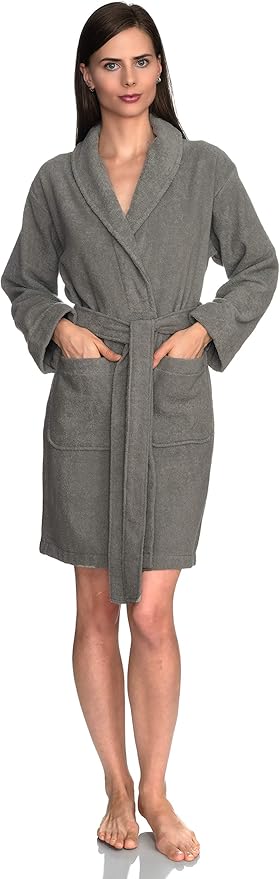 TowelSelections Women’s Robe, 100% Cotton Short Terry Shawl Bathrobe