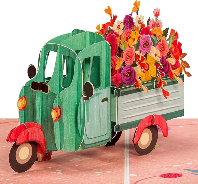 Frndly by Paper Love Vintage Flower truck Pop Up Card