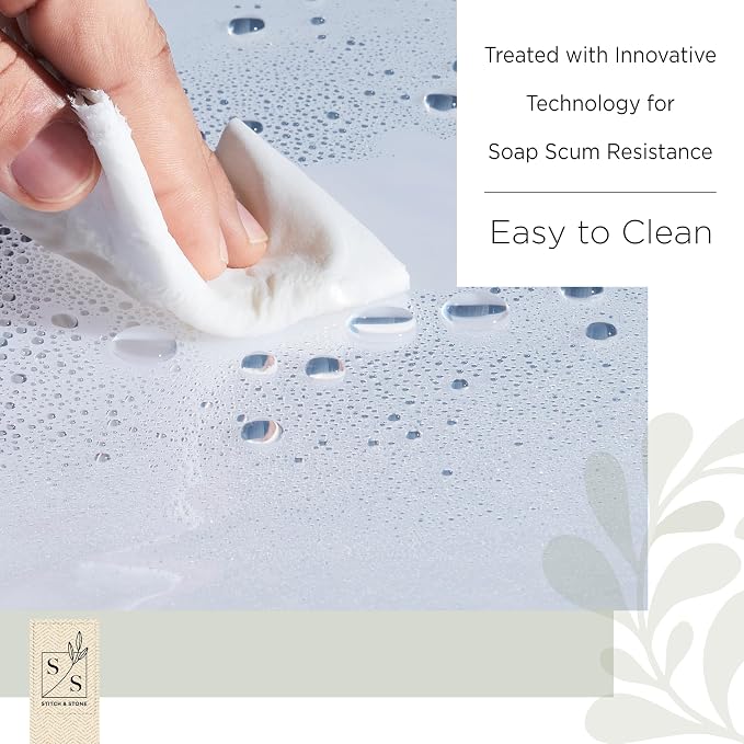 Stitch & Stone Shower Curtain Liner, Premium Medium Weight Durable Waterproof 6g PEVA for Bathroom with Weighted Magnets, Extra Long 72" x 84", Clear 1 Pack