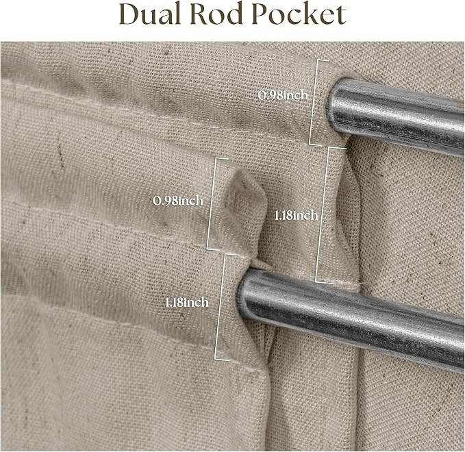 Patio Balcony Double Door Curtains 2 Panels Semi Sheer Boho Door Window Curtains Burlywood Birch Privacy Closet Curtain Light Filtering Dual Rod Pocket with Tie Back Drapes W25xL68, Dark Taupe