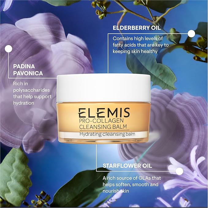 ELEMIS Pro-Collagen Cleansing Balm Makeup Remover, Hydrating Facial Cleanser, Oil Cleanser, Oil Makeup Remover, Deep Cleanse, 20g, Original New