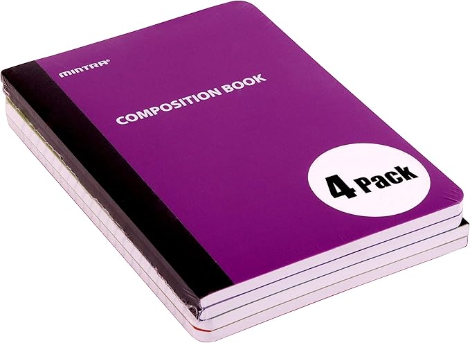 Mintra Office Mini Poly Composition Book (5in x 7in, Poly Comp) - 4 Pack