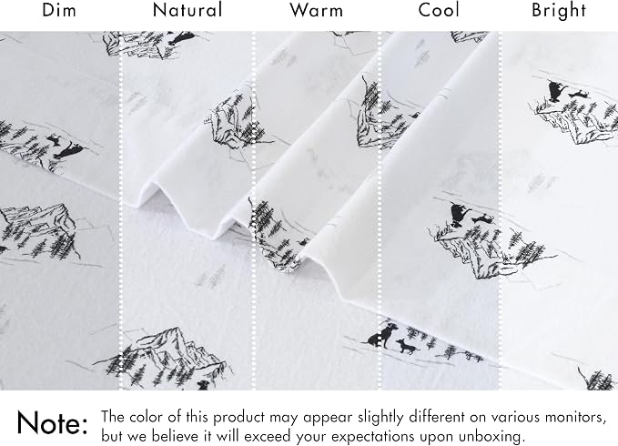 RUVANTI Flannel Sheets King Size - 100% Cotton Double Brushed King Bed Sheets Set - Deep Pockets 16 Inches - All Seasons Breathable & Extra Soft - Warm & Cozy, 4 Piece, Soul Dog White