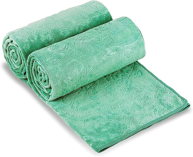 JML Extra Large Microfiber Bath Sheets Towels for Adult, 2 Pack, 35" x 70", Absorbent & Quick Dry, Soft Bathroom Towels for Hair Wrap, Sauna, Salon,Sport, Fitness, Yoga, Green