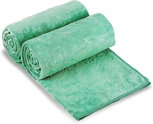 JML Extra Large Microfiber Bath Sheets Towels for Adult, 2 Pack, 35" x 70", Absorbent & Quick Dry, Soft Bathroom Towels for Hair Wrap, Sauna, Salon,Sport, Fitness, Yoga, Green