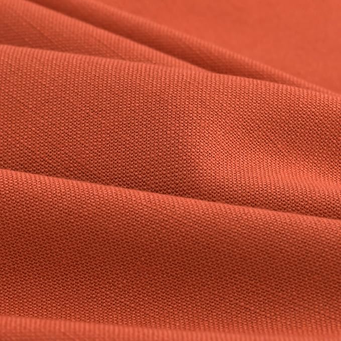 Nanspring Bright Orange Linen Blend Light Filtering Back Tab Curtains 102 Inches Long, Semi Sheer Privacy Drapes for Living Room & Bedroom, 52x102 inch, 2 Panels