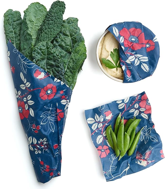 Bee's Wrap Beeswax Wraps for Food - Cut to Size 14x52" Beeswax Wrap Roll - Plastic Free Made in USA Reusable Natural Food Wrap - Botanical