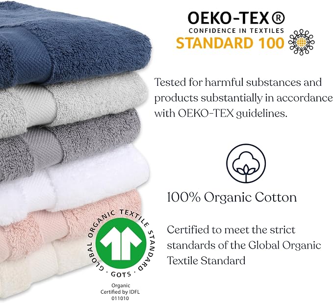 Organic Cotton Luxuriously Plush Bath Towel | GOTS & OEKO-TEX Certified | Premium Hotel Quality Towels | Feather Touch Technology | 650 GSM Long Staple|Soft, Quick Dry & Ultra-Absorbent 30"x58"