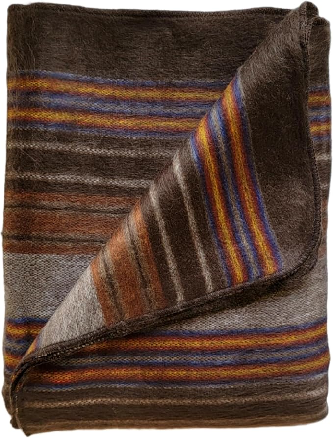 Alpaca Wool Throw Blanket | Warm, Ultra-Soft, 85" x 65" | Breathable, Non-Itchy Blanket-Throw | Hypoallergenic and Beautiful Fabric (Dark Brown)