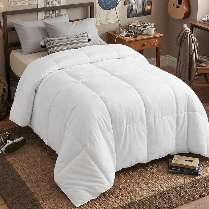 Utopia Bedding Twin XL Comforter Duvet Insert, Quilted White Comforter with Corner Tabs, Box Stitched Down Alternative Comforters Twin XL Size 68 x 92 inches