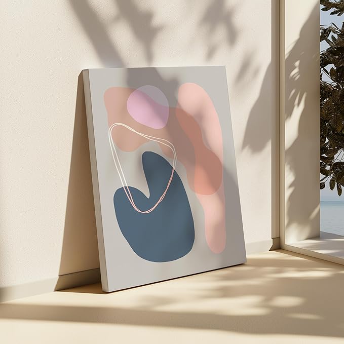 Monem Art Abstract Organic Shapes Print - Minimal Scandinavian Line Art Poster - Wall Decor for Living Room, Bedroom or Office - 18x24 ROLLED CANVAS Wall Art by Mareike Bohmer