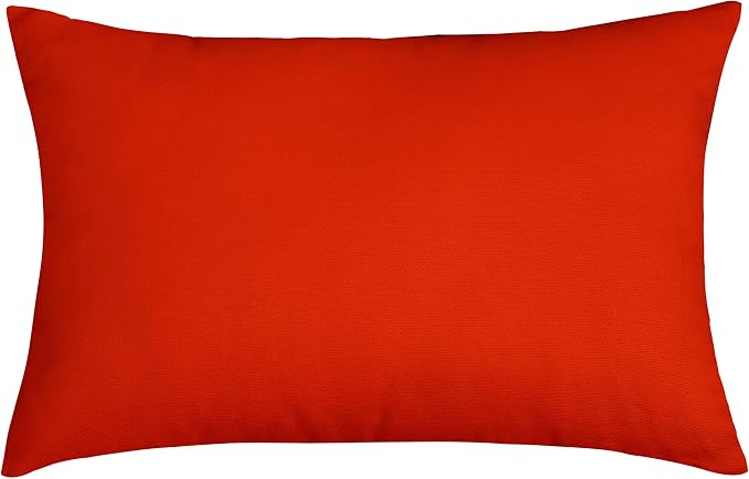 TangDepot Handmade Decorative Solid 100% Cotton Canvas Throw Pillow Covers/Pillow Shams, (12" x20" , Red Orange, 1 Count (Pack of 1)) | 100% cotton, same-color zip, machine wash & air dry. For living room, bedroom, office, car. 42 colors, 126 sizes. Co...
