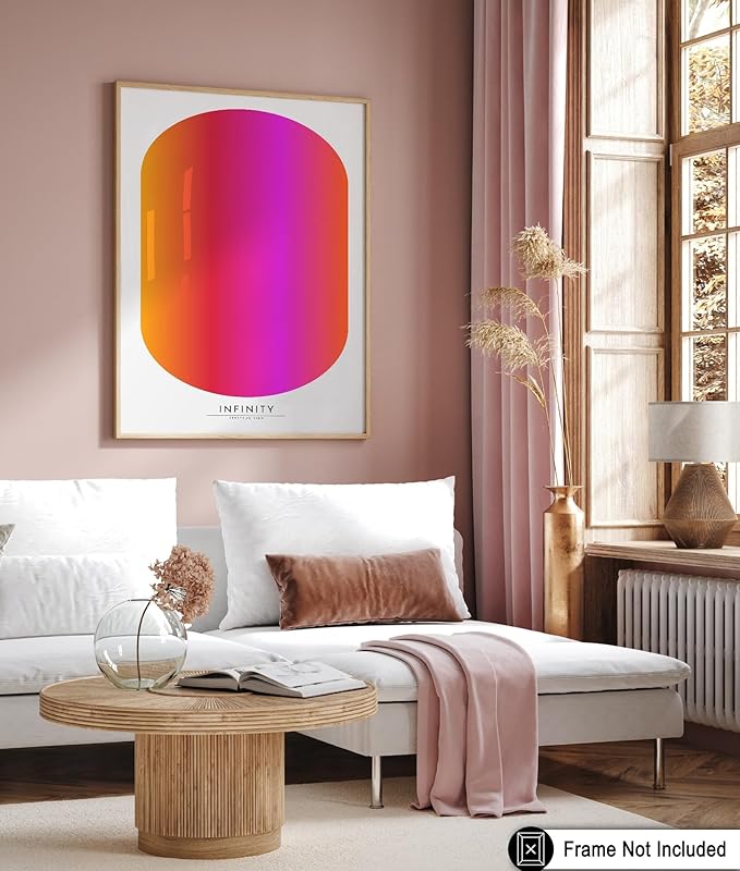 Monem Art Infinity Spectrum Gradient Print - Modern Geometric Abstract Poster - Wall Decor for Living Room, Bedroom or Office - 24x32 Unframed Wall Art by Rs Lab Studio