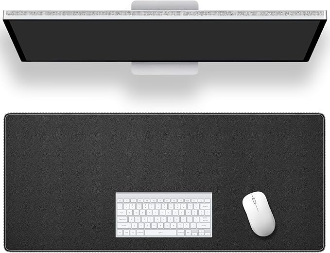ALOANES Large Gaming Mouse Pad with Non-Slip Rubber Base,Stitched Edge,Desk mat for Laptop,Computer & PC, Wristing Pad for Gamer,Office & Home,Classic Black XXL 15.74''x35.43''x0.12''