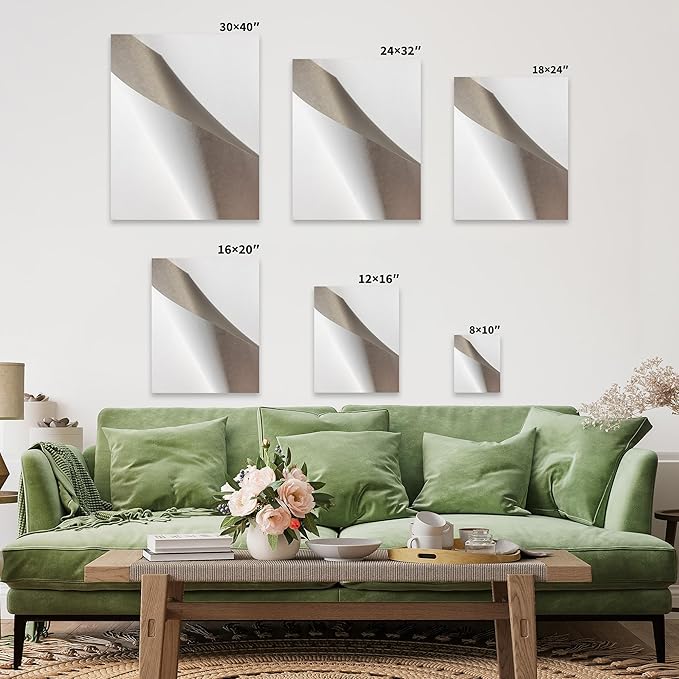 Monem Art Minimalist Folded Paper Abstract Print - Scandinavian Neutral Texture Art Poster - Wall Decor for Living Room, Bedroom or Office - 16x20 Brown Framed CANVAS Wall Art by Mareike Bohmer