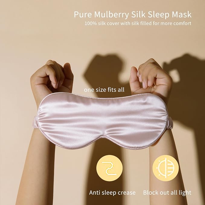 ZIMASILK 22 Momme Silk Pillowcase for Hair and Skin - 100% Pure Mulberry Silk with Hidden Zipper, Gift Box, Comes with Pillowcase Mask Headband Scrunchies (Queen 20"x30", Light Plum)