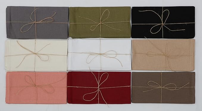 Cloth Napkins Set of 12 (18x18 Inches or 46x46 CM) 100% Cotton Everyday Use Premium Quality Cloth Napkins Ultra Soft Perfect Dinner Napkins/Table Napkins - Grey - The Home Talk, Gray