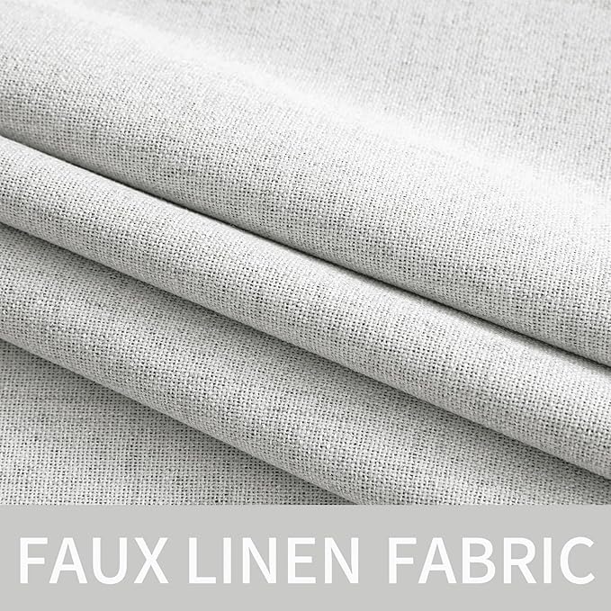 MIULEE 90 Inches Curtains for Bedroom 100% Blackout Thermal Insulated Heathered White Grommet Room Darkening Drapes Luxury Decor for Living Room Nursery 52 x 90 Inch (2 Panels)