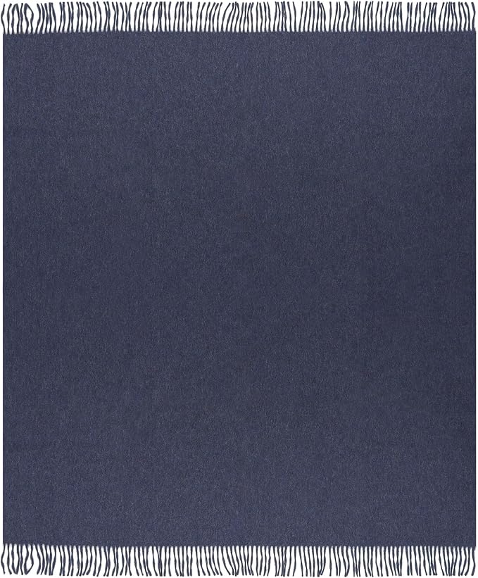 Superfine Alpaca Wool Throw Blanket - Lightweight Alpaca Merino Wool Throw Blankets for Using Indoors or Outdoors | Soft Peruvian Alpaca Blanket Wool Blanket Solid Color 72" x 60" (Denim Blue)