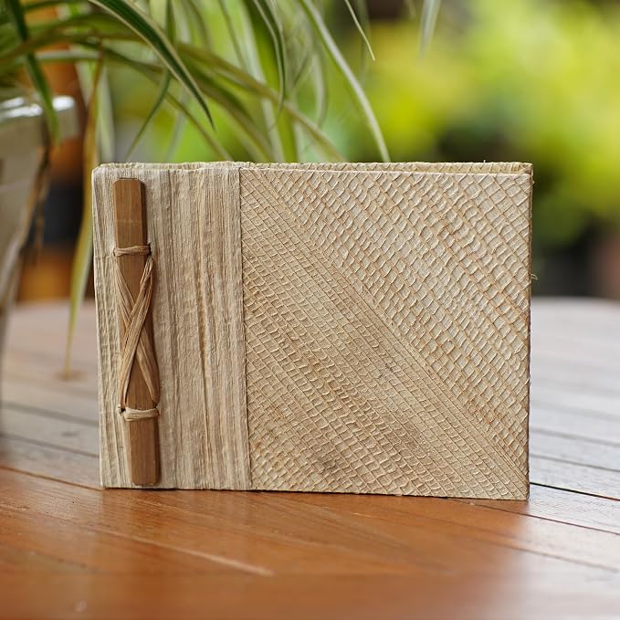 NOVICA Eco-Friendly Natural Fiber and Paper Journal, Beige, 'Banana Cream'