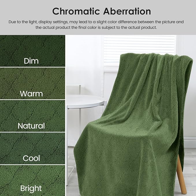 JML Pack of 4 Bath Towels, 30"x60", Large Microfiber Towel Set, Ultra Soft, Super Absorbent, Fast Drying, Perfect for Sauna, Shower, Pool, Sport, Travel, Fitness, SPA,Yoga, Coral Fleece-Olive-Green