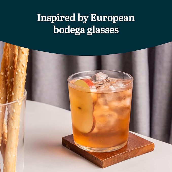 Libbey Café Rocks Glasses Set of 8, Dishwasher Safe Modern Cocktail Glasses, Versatile Bar Glassware Set for Casual Gatherings, Dinner Parties