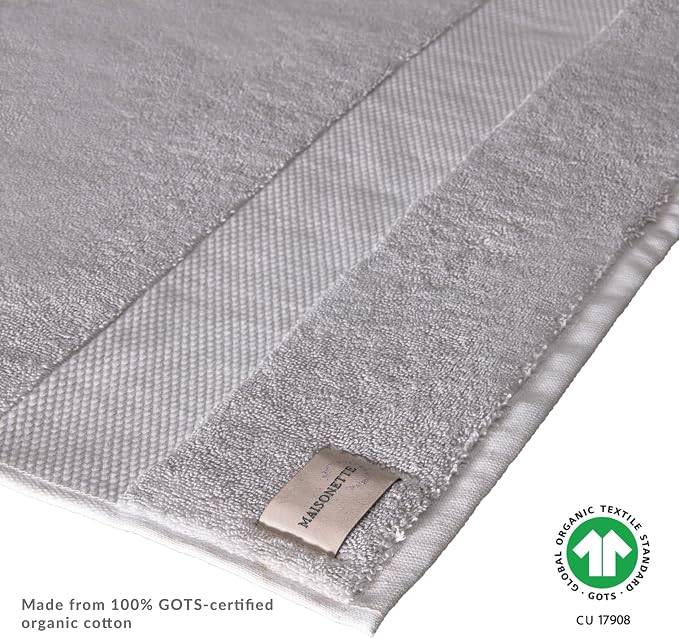 Maisonette Elegance 100% Organic Cotton Turkish Bath Sheets Soft Absorbent Oversized Bathroom Towels Ideal Quick Dry Extra Large Luxury Bath Towel Set for Shower (35" x 70", 2 Pack) Pewter
