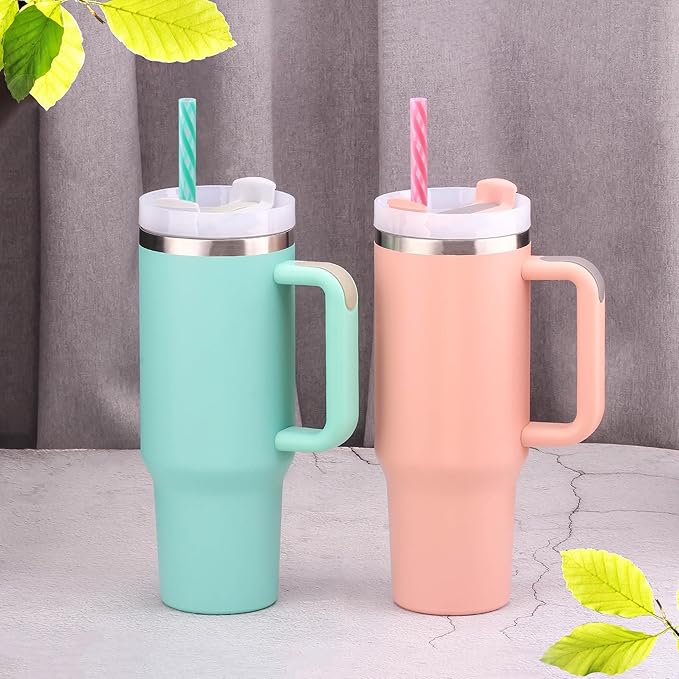 Dakoufish Replacement Straws for StanleylOwalalHydro Jug 40oz 30oz Tumbler,10 Pack 12 Inch Back Reusable Straws With Cleaning Brush For Stanley Simple Modern Cup,Dishwasher Safe.