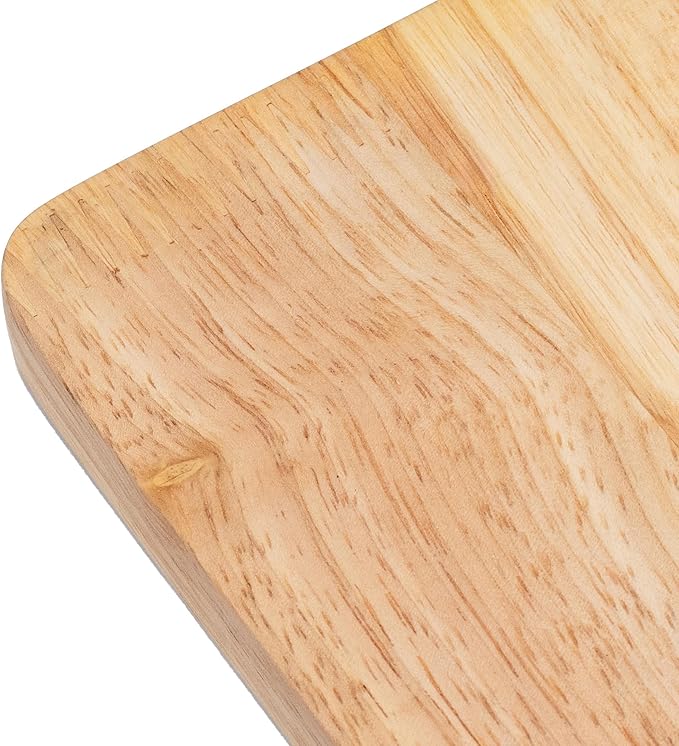 PJ Wood Rubberwood 11" x 14" Chopping Board for Cutting Fish and Vegetables, Dual Use as Serving Platter for Cheese, Meats and Other Appetizers