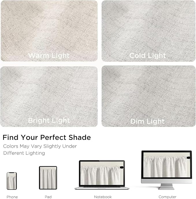 CUCRAF Linen 100% Blackout Curtains 72 Inch Length 2 Panels Set, Back Tab and Rod Pocket Curtain for Living Room Bedroom, Room Darkening Window Drapes Thermal Insulated, (52x72 inch, Greyish White)