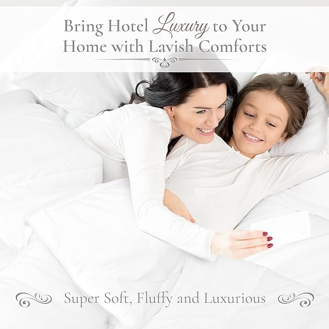 Lavish Comforts Twin Duvet Insert Premium Bedding, Machine Washable, Fluffy Grey Comforter, Twin Size, 68x86