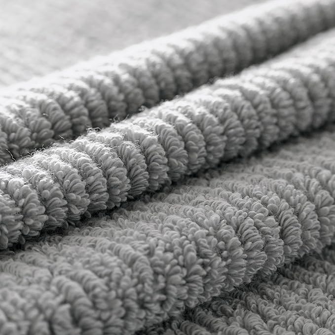 BOLL & BRANCH Turkish Ribbed Bath Towel - Shore - 100% Organic Turkish Cotton - Soft Absorbent Quick Dry Luxury Spa Bath Towel with Ribbed Texture - Durable Sustainable Comfort