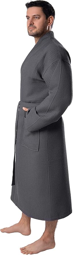 BAGNO MILANO Mens Robes, Waffle Robes For Men, Turkish Cotton Mens Bathrobes