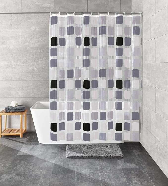 Kleine Wolke Sonny PVC Free 100% Peva Shower Curtain 70.9x78.7in [180x200cm] (Anthracite Grey)
