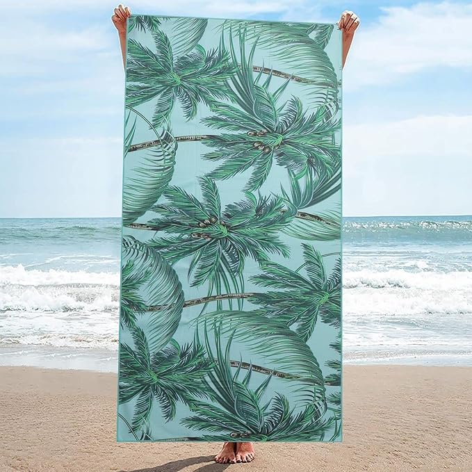 Beach Towel, Ultra Soft and Sand Free Pool Towel, High Absorbent Vacation Essentials, Quick Dry Light Weight Beach Blanket for Vacation