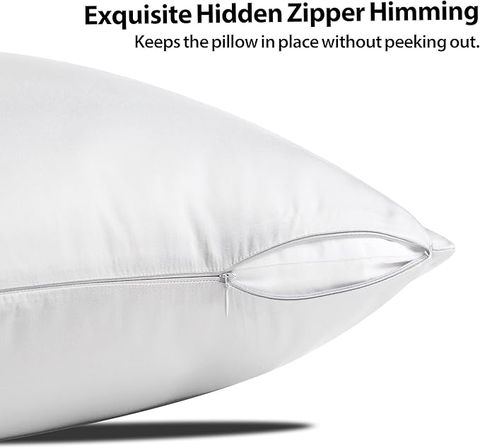 Body Cooling Pillow Case,Viscose Derived from Bamboo Long Pillow Protectors, 400 TC Soft Silky Breathable Summer Body Pillowcases with Zipper Hidden (Body White)