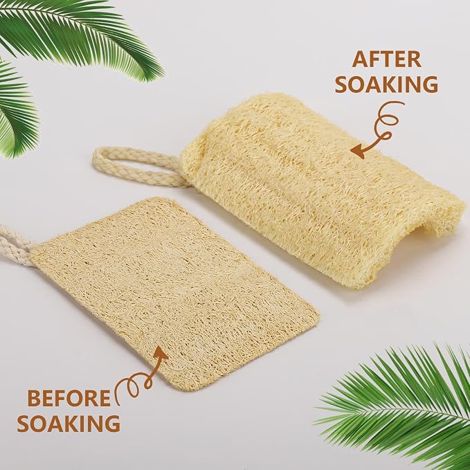 12 Pieces Mini Natural Loofah Exfoliating Facial Scrubber, Made with Natural Egyptian Shower Loofah Sponge, Bath Shower Loofah Sponge for Women and Men