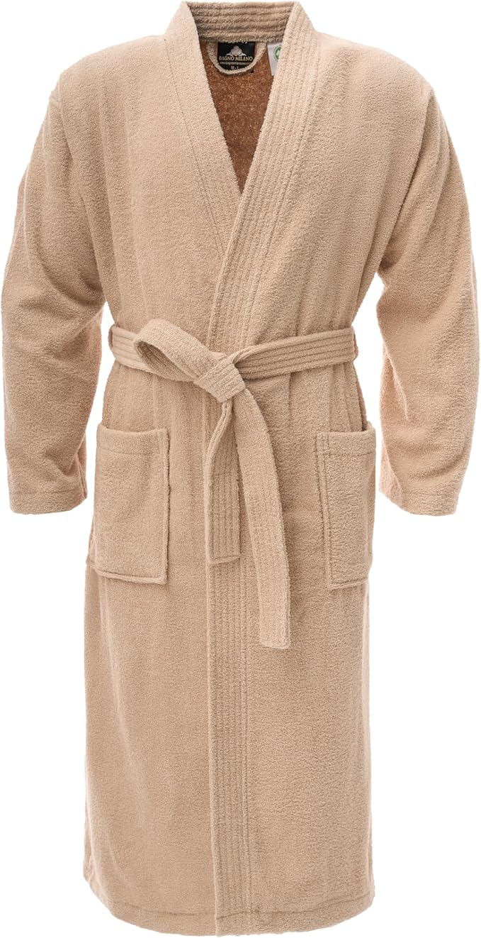 BAGNO MILANO Women's Robe, Certified Organic Turkish Soft Cotton Kimono Bathrobe for Women