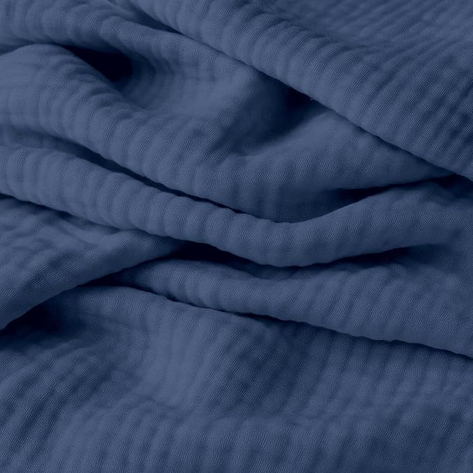 Newton Baby Deluxe Crib Sheet – Ultra-Soft Breathable Organic Cotton Fitted Crib Sheet | Thicker & Softer Design | Machine Washable Baby Bedding | Evening Blue