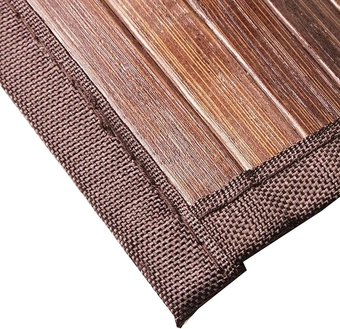 Queensell Bamboo Rug – Bamboo Bathroom Accessories Area Rug – Bath Mat – Bathroom Rugs – Runner Small Rug 17" x 24" Dark Brown
