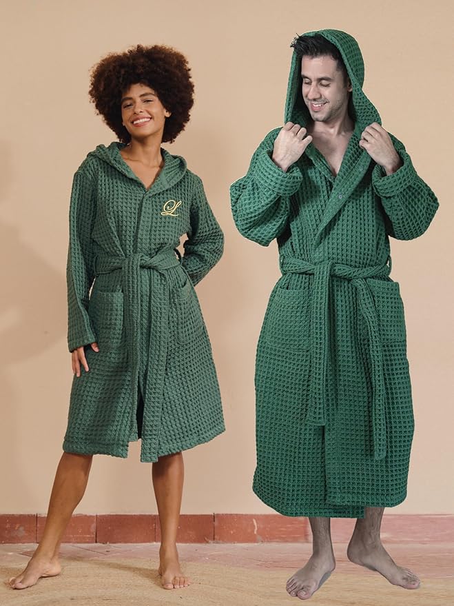 Luxury Organic Japanese Cotton Hotel & Spa Waffle Bathrobe for Men and Women (Hooded/Kimono)