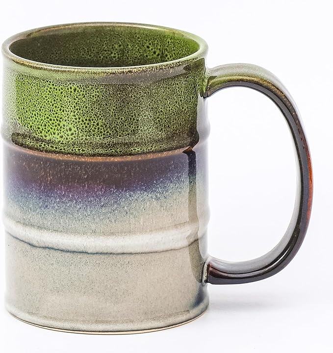 Coffee Mug, 22 oz Beer Mugs Large Ceramic Coffee Mug Tea Cups, Handmade Mug with Big Handle for Office and Home, Dishwasher and Microwave Safe (Light Green)