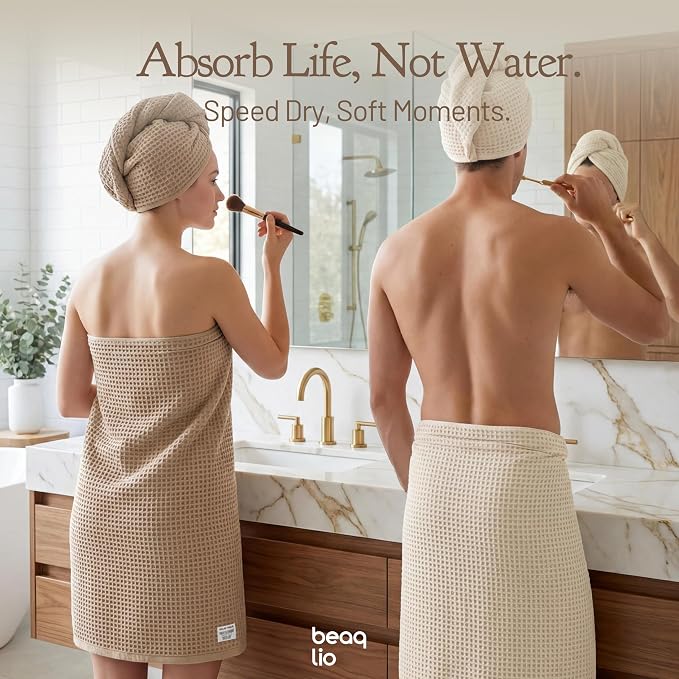 100% Cotton Waffle Towels Set, 4 Pack Bath Towels for Bathroom, 55 * 29'' Quick Dry, Super Absorbent, Soft, Bath Towel Set, Soft Lint-Free Quick Drying Towels Spa Gym, Multicolor